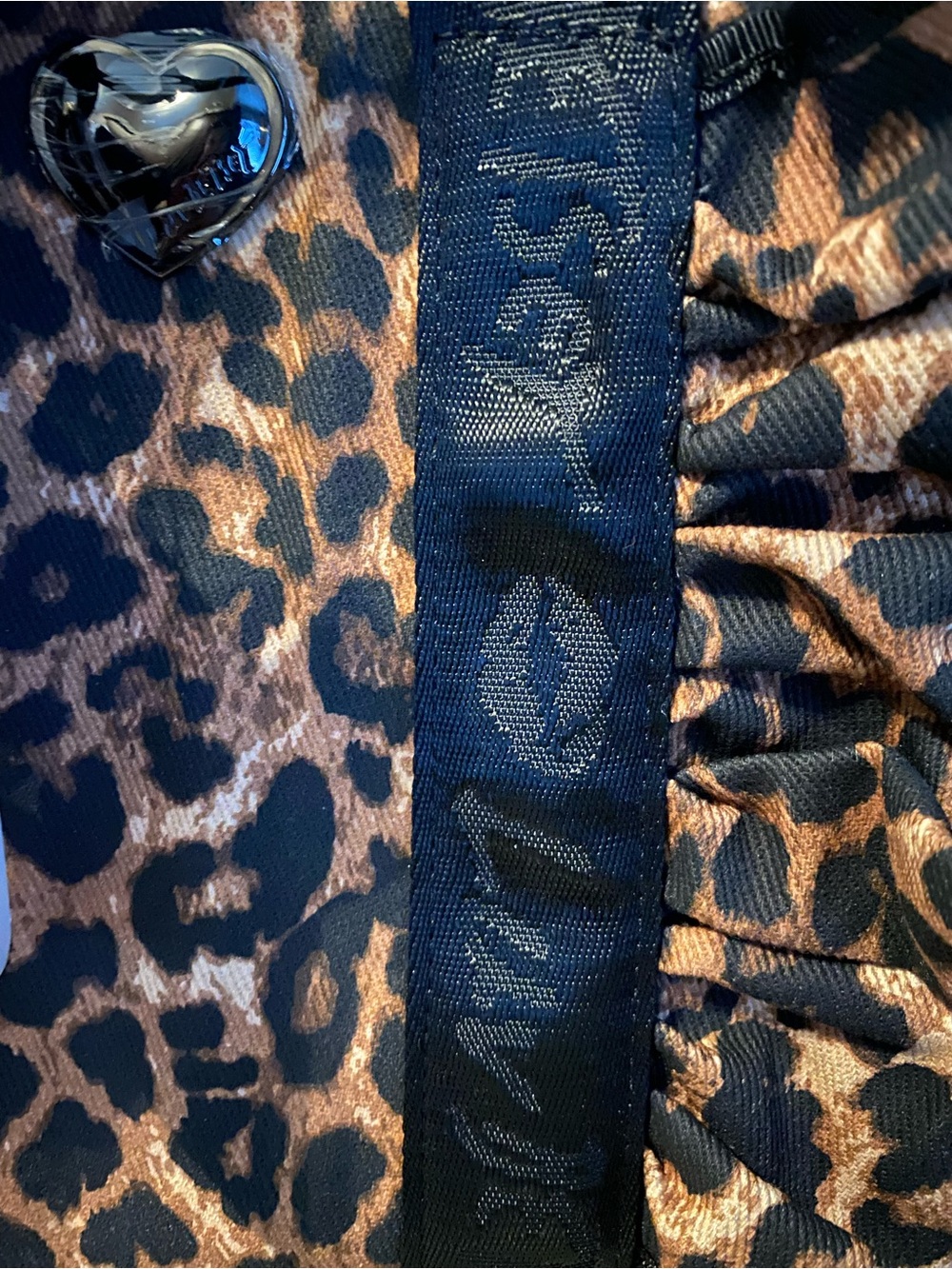 Betsey Johnson Leopard Print Ruffled Crossbody Tote Bag - Picture 3 of 7